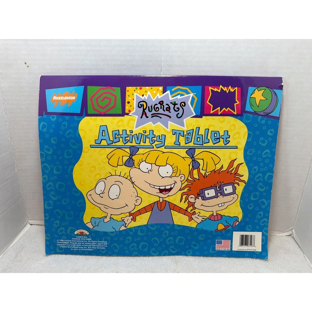 NEW Landoll Rugrats Activity Tablet Kids Blue Vintage 1998 Nickelodeon Puzzles